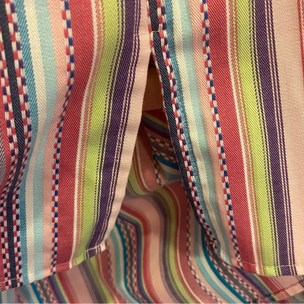 NWOT Women’s Foxcroft Multi Stripe Casual Button Down Long Sleeve Shirt Sz 14 - Picture 6 of 13